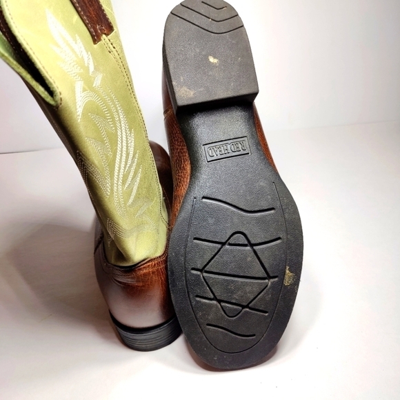 RedHead Men's Cowboy Brown Lime Leather Outdoor Waterproof Boots Size 13M - Picture 9 of 10
